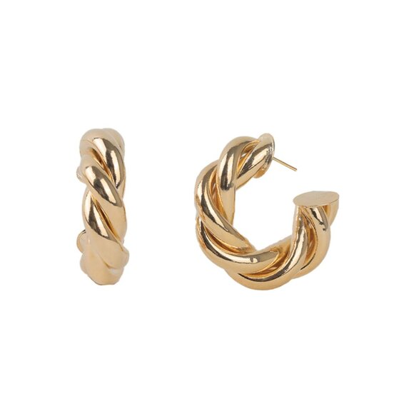 Baseline Gold Twist Hoops - Picture 1 of 1